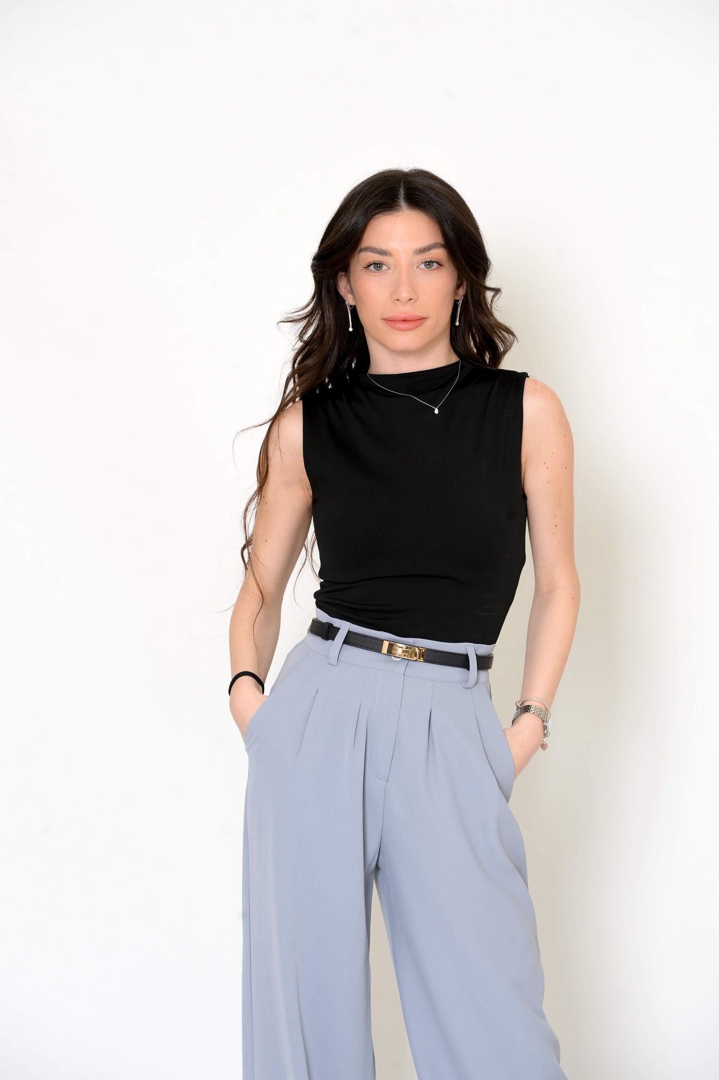 Petite Wide-Leg Trousers