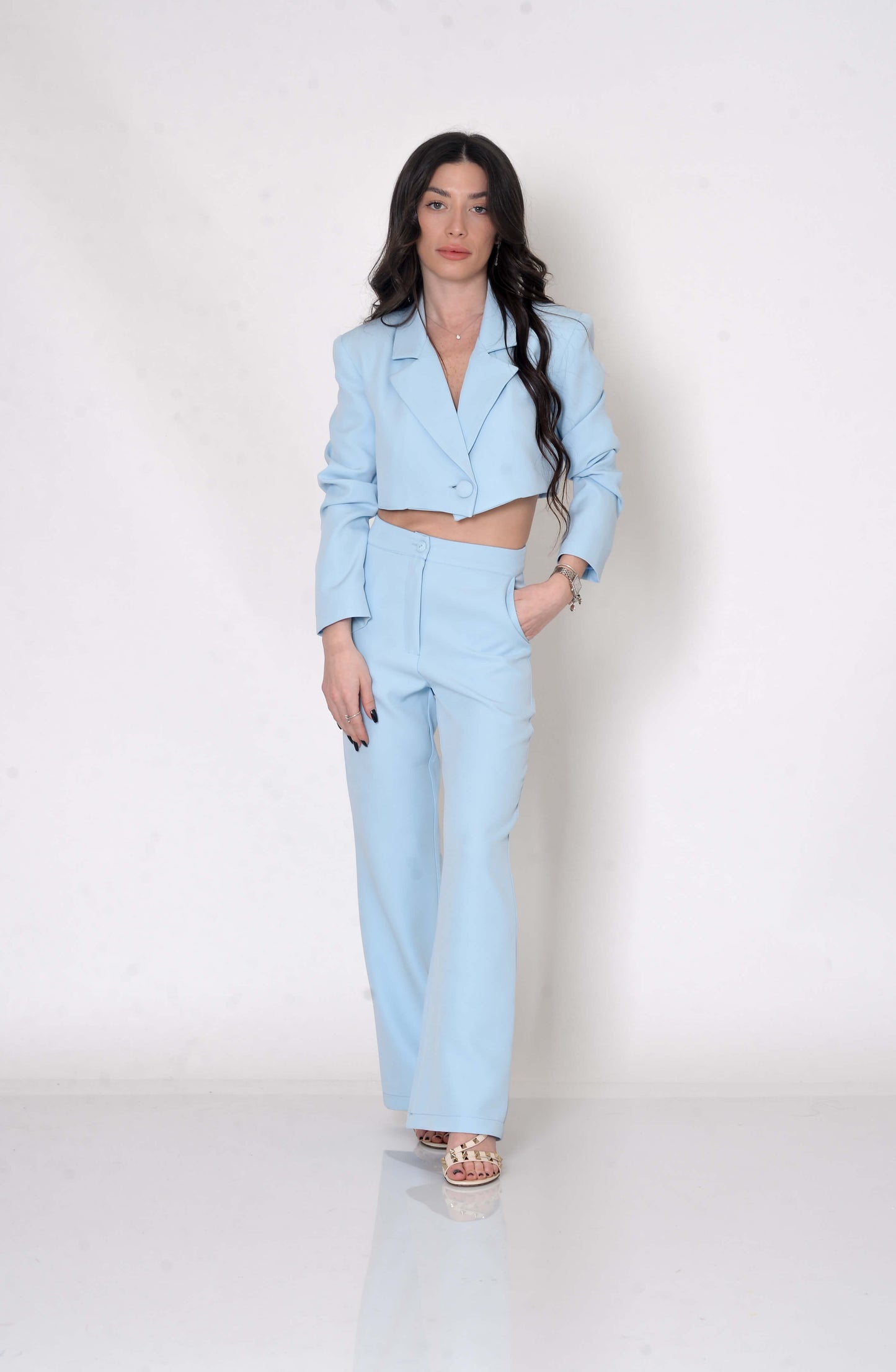 Cropped Power Blazer