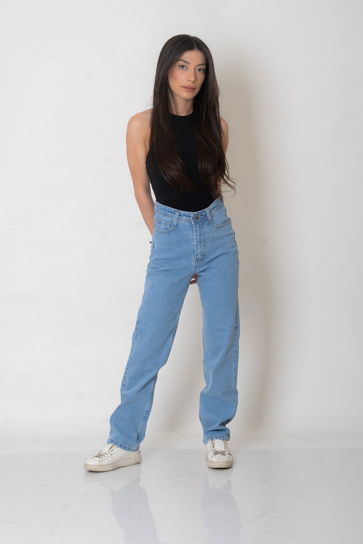 High Waist Straight-Leg Jeans