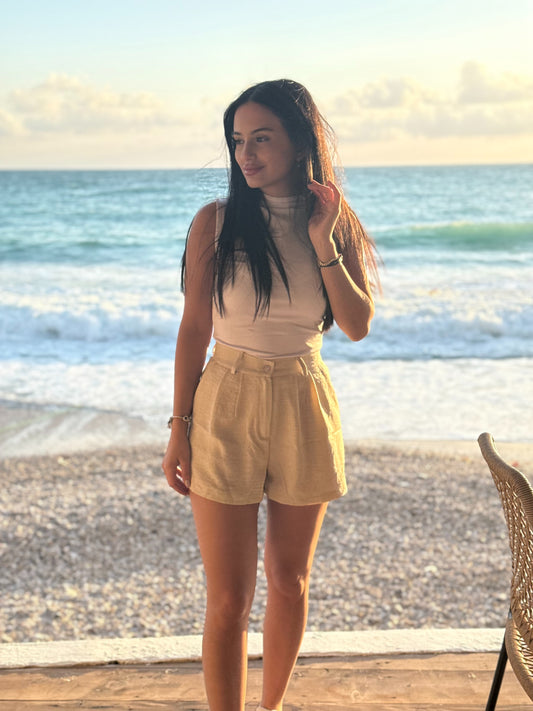 Linen-Blend Shorts